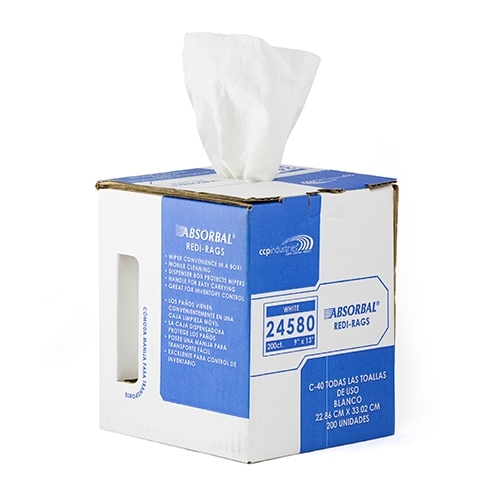 Absorbal Wipers, Drc, White, 13"x9.1", Heavy Duty, Centerpull, 200/rl - Case Of 4 Rolls (24580)
