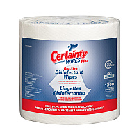Certainty Plus Disinfectant Wipes Large Roll, 8”x6”, 1200 Wipes/roll - Case Of 2 Rolls (91200)