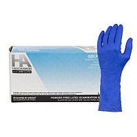 Hand Armor High Risk Latex Gloves, Powder Free, Dark Blue, 13 Mil, Medium - Box Of 50 (GDLPF101M)