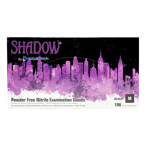 Shadow Nitrile Powder Free 6 Mil Exam Gloves Black Med, Case Of 1000 (SHD935)