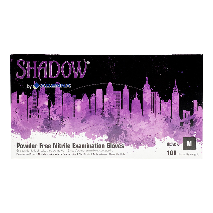 Shadow Nitrile Powder Free 6 Mil Exam Gloves Black Med, Case Of 1000 (SHD935)
