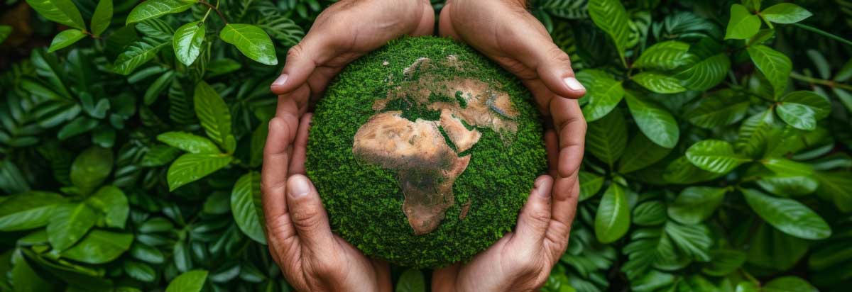 People caring for the environment from above