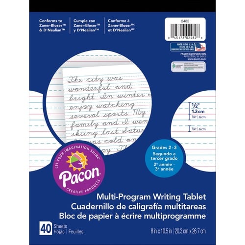 8 x 10-1//2 Pacon 2418 Multi-Program Handwriting Paper 16 lbs 500 Sheets//Pack White