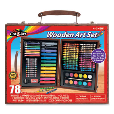Cra-Z-Art Wooden Art Set, 78 Pieces (111286) | OfficeCrave.com