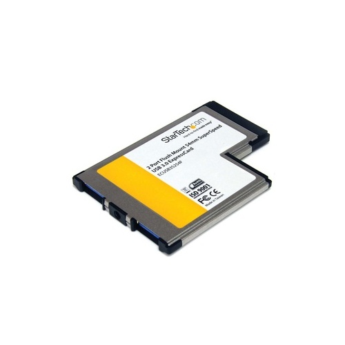 StarTech 2 Port Flush Mount ExpressCard 54mm SuperSpeed USB 3.0 Card Adapter with UASP Support (ECUSB3S254F) | OfficeCrave.com