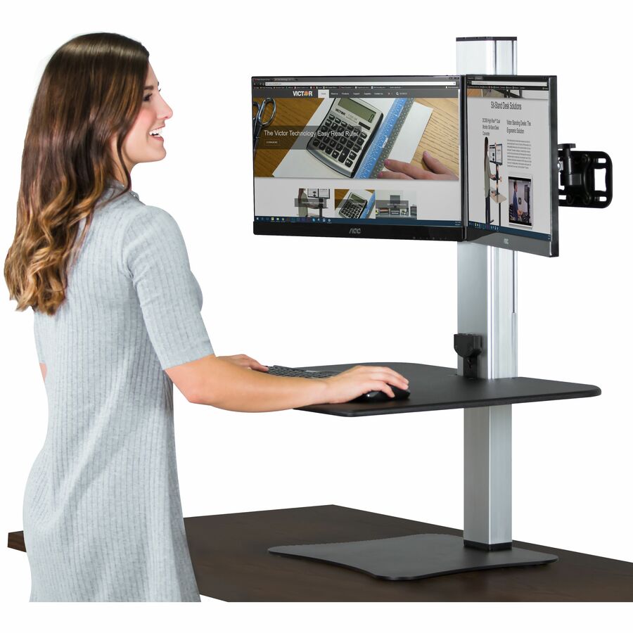 Victor DC450 High Rise Electric Dual Monitor Standing Desk