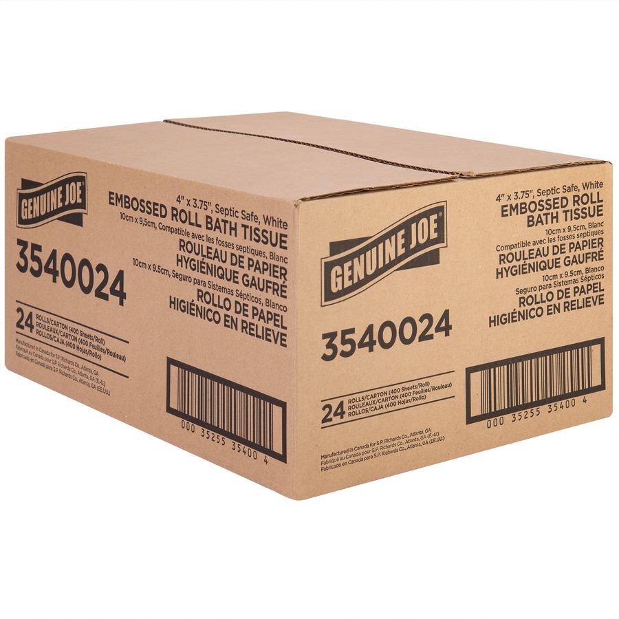 Genuine Joe 3540024 Standard Toilet Paper, 2-Ply, 400 Sheets