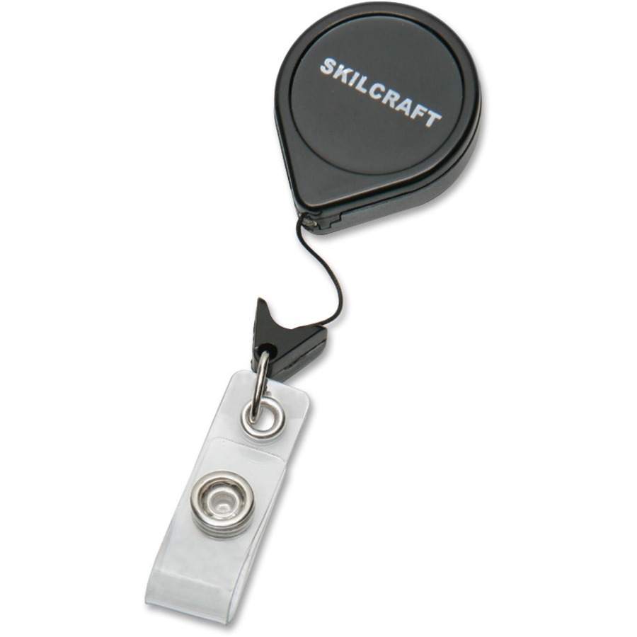 Skilcraft Smart Card Holder With Round Cord Lanyard – Black, 36 Inch Neck Strap
