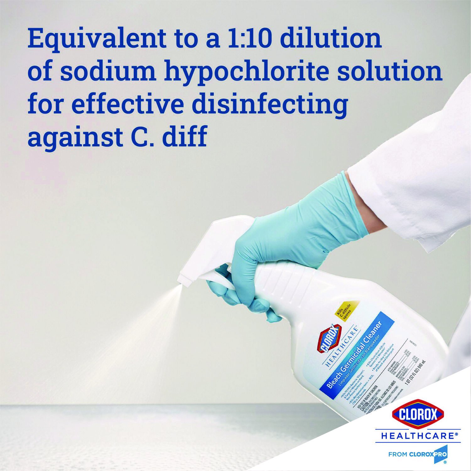 Clorox Healthcare Bleach Germicidal Cleaner, 128 oz Refill Bottle