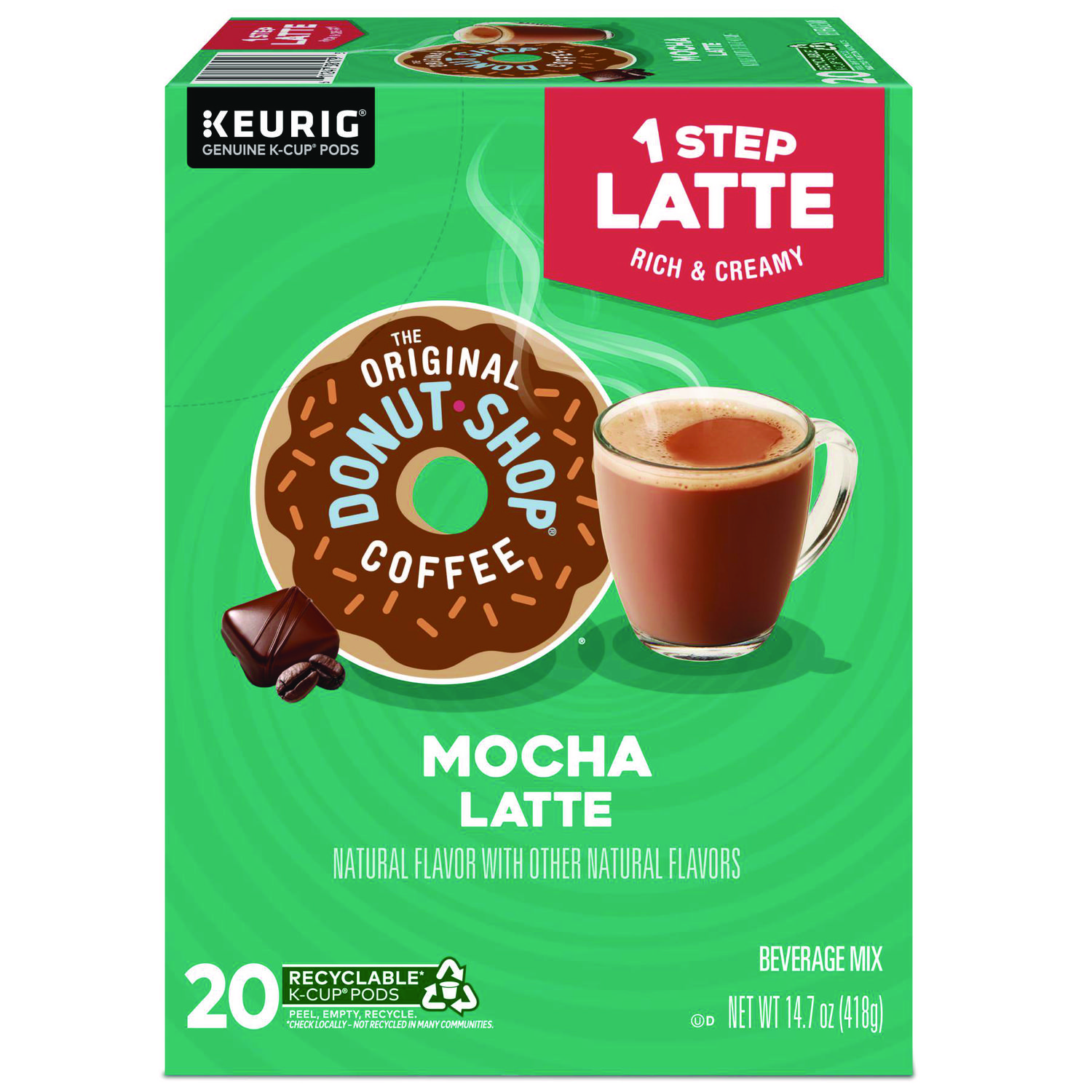 The Original Donut Shop Mocha One Step Latte, Vanilla, 20/Box