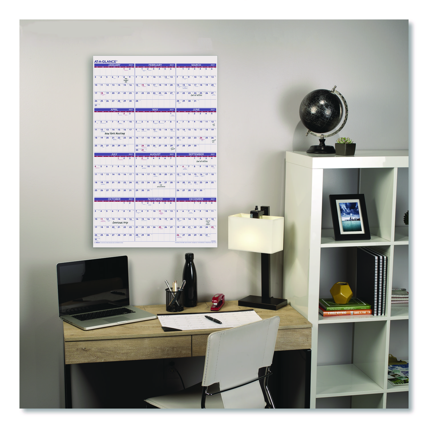 At-A-Glance 24 X 36 Inches Yearly Wall Calendar For 2015 (PM1228