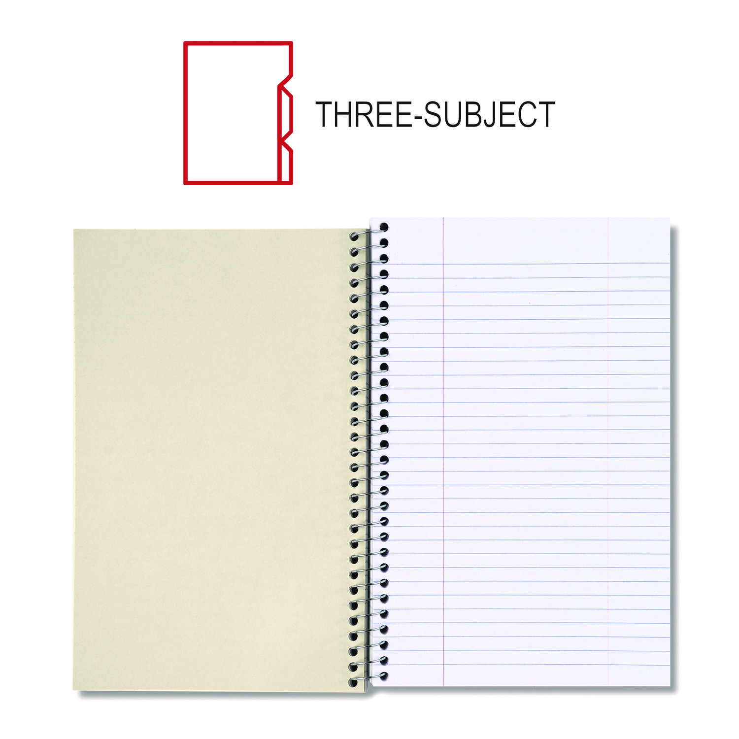 Universal Wirebound Notebook, 3 Subjects, Medium/College