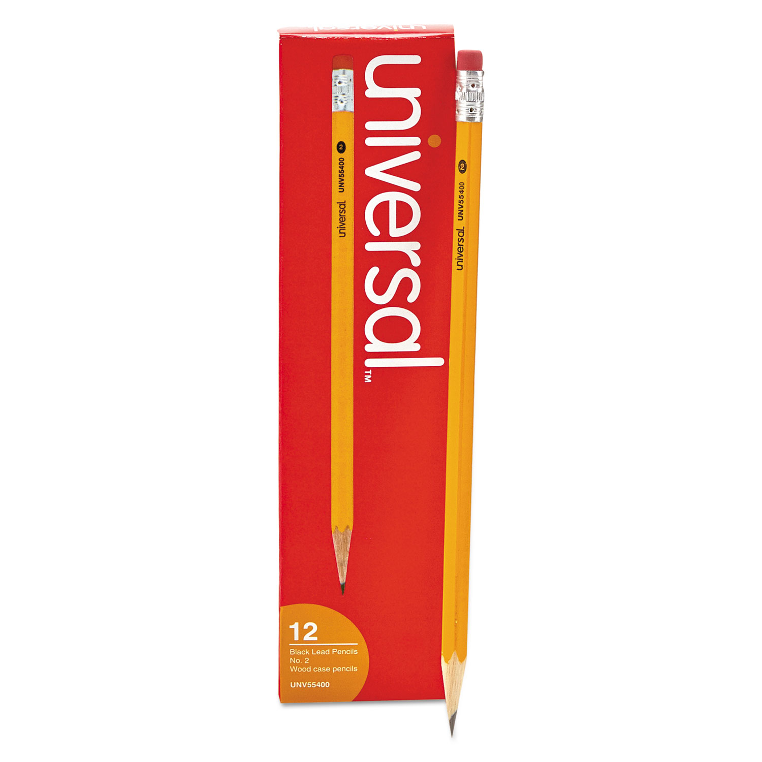 Universal #2 Woodcase Pencil, HB (#2), Black Lead, Yellow