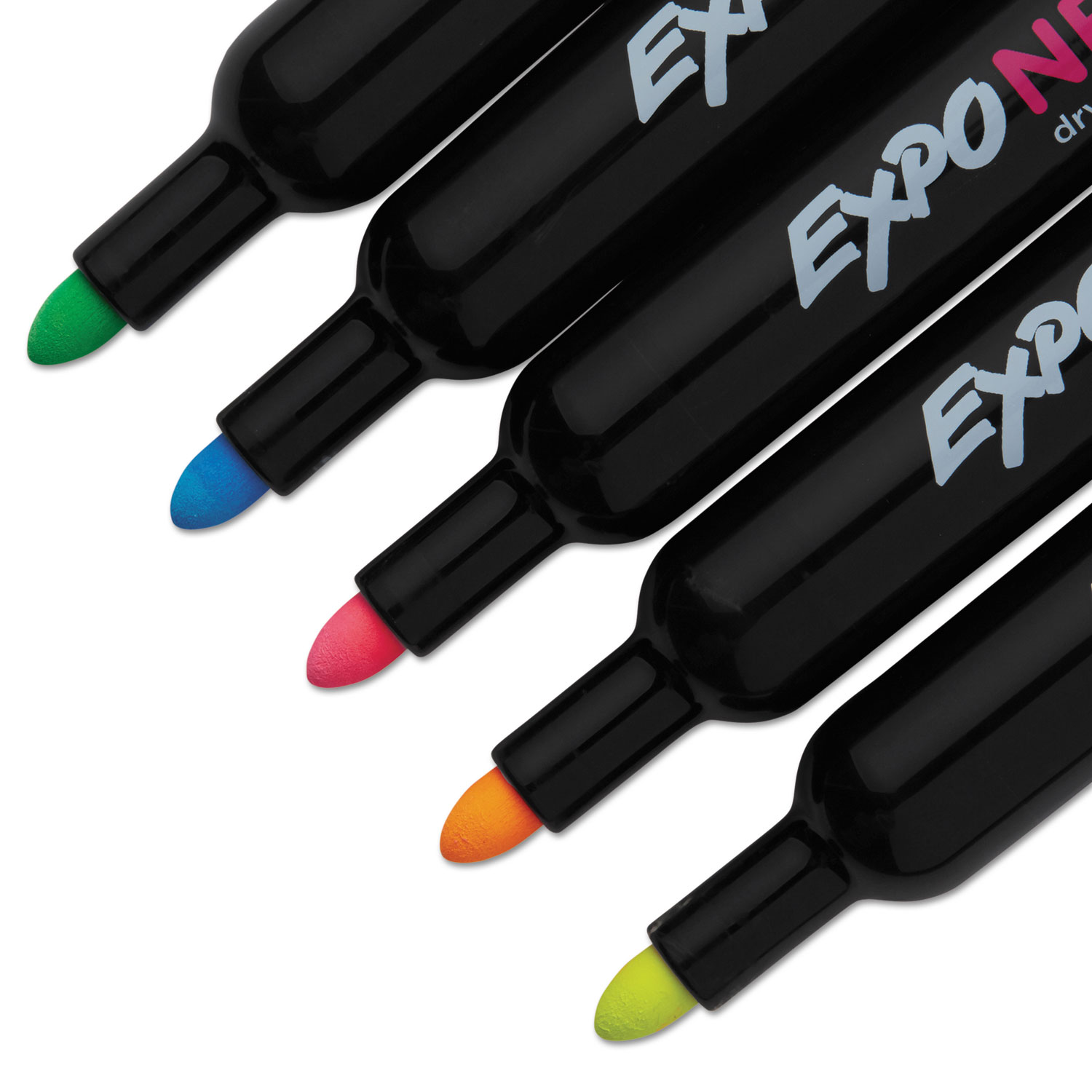 EXPO Neon Windows Dry Erase Marker, Broad Bullet Tip, Assorted
