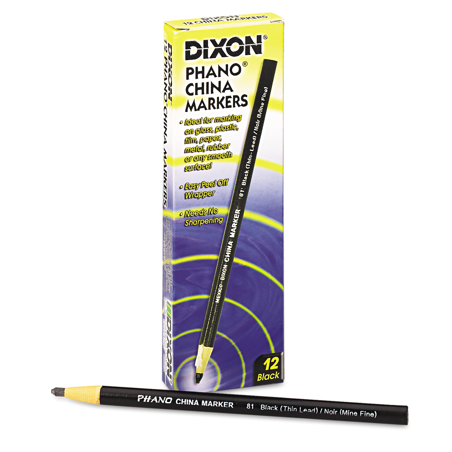 Dixon Phano Bold Tip China Markers Red 12/Pack (00079) X00079