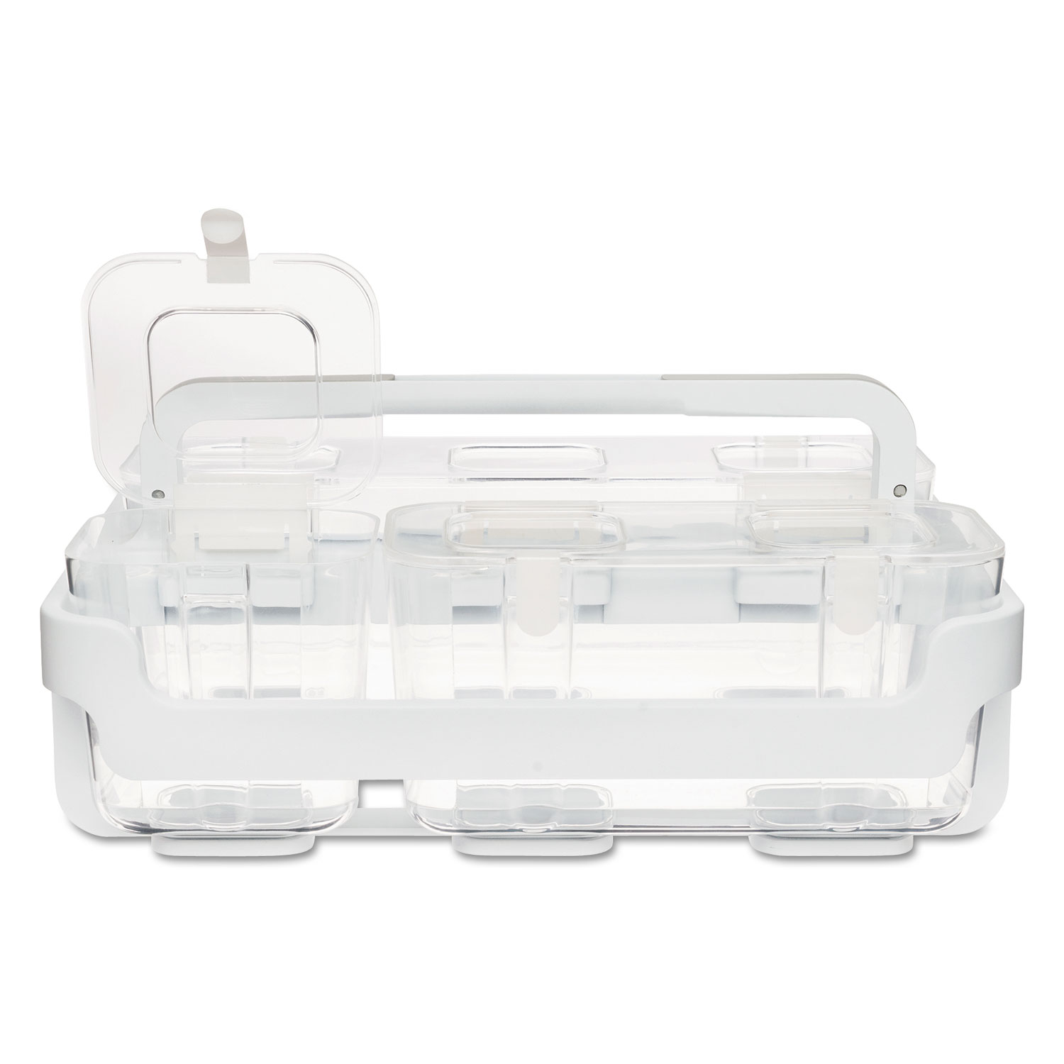 Deflecto Stackable Caddy Organizer With S, M And L Containers, Plastic...
