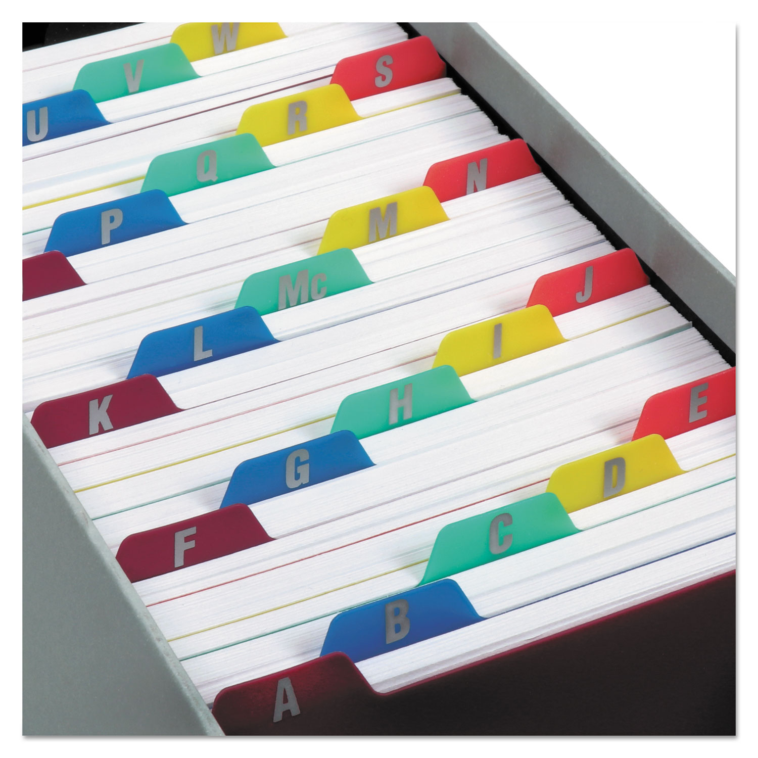 Oxford Durable Poly A-Z Card Guides, 1/5-Cut Top Tab, A to Z