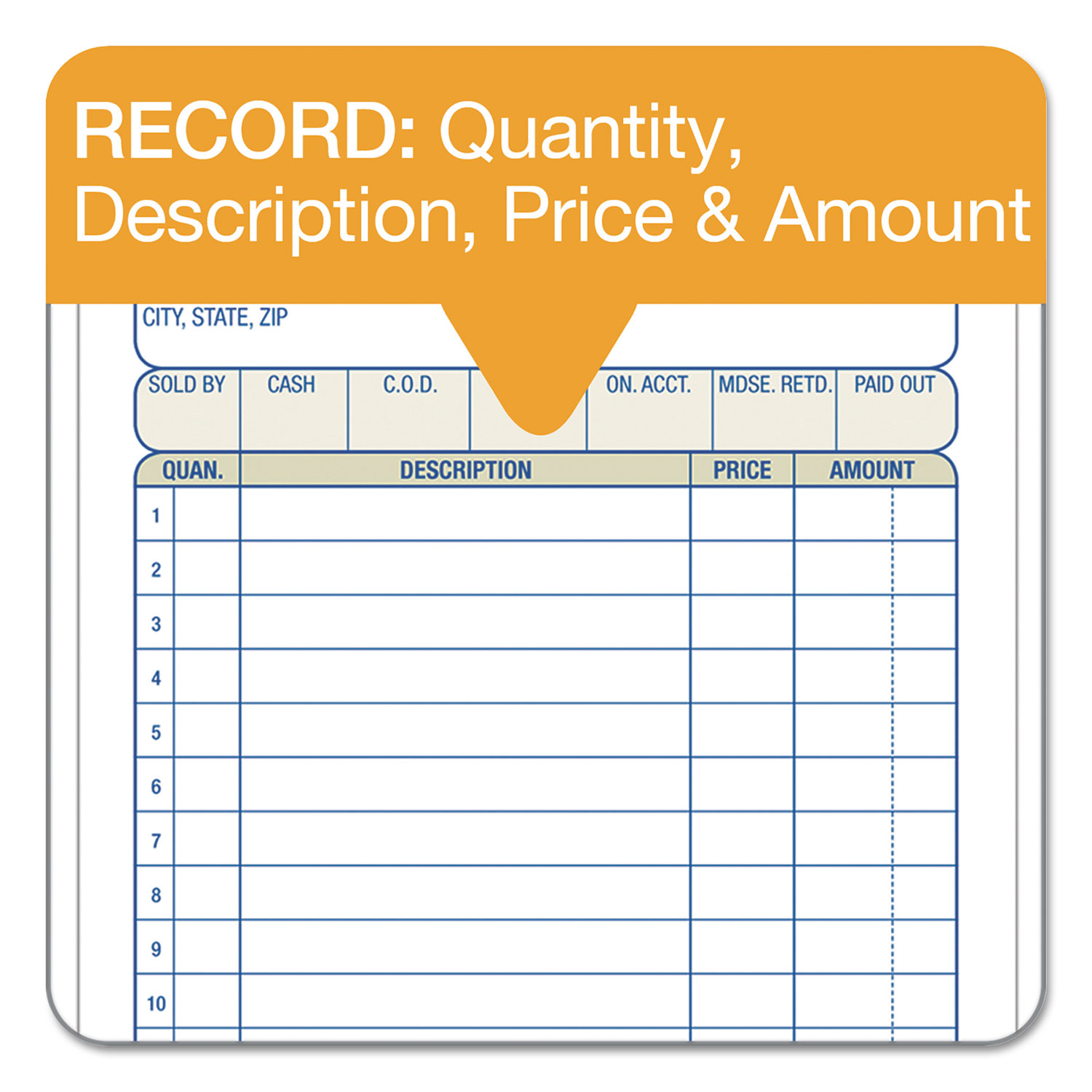 Adams Carbonless Sales Order Book, Three-Part Carbonless