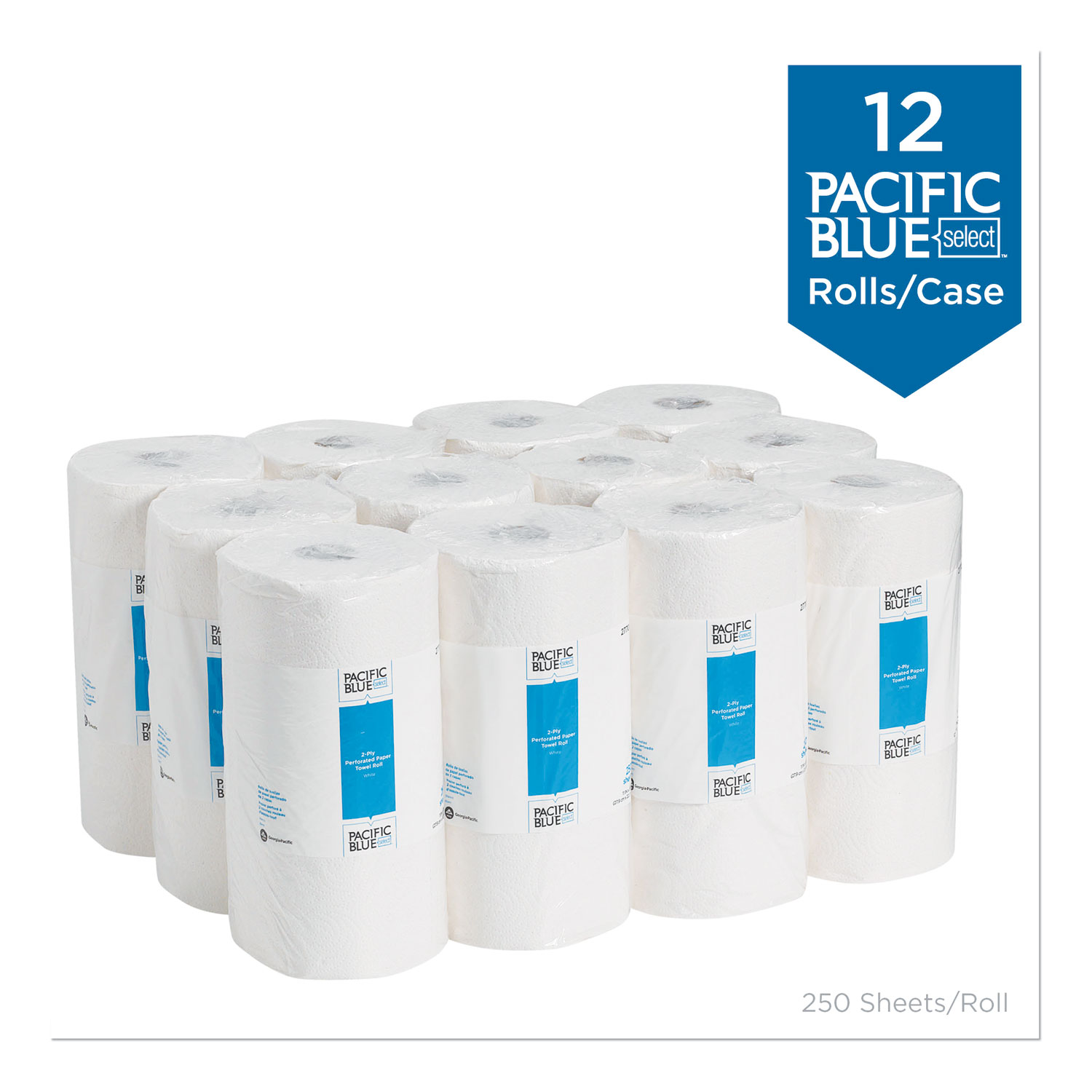 Pacific Blue Select Two-Ply Perforated Paper Kitchen Roll Towels