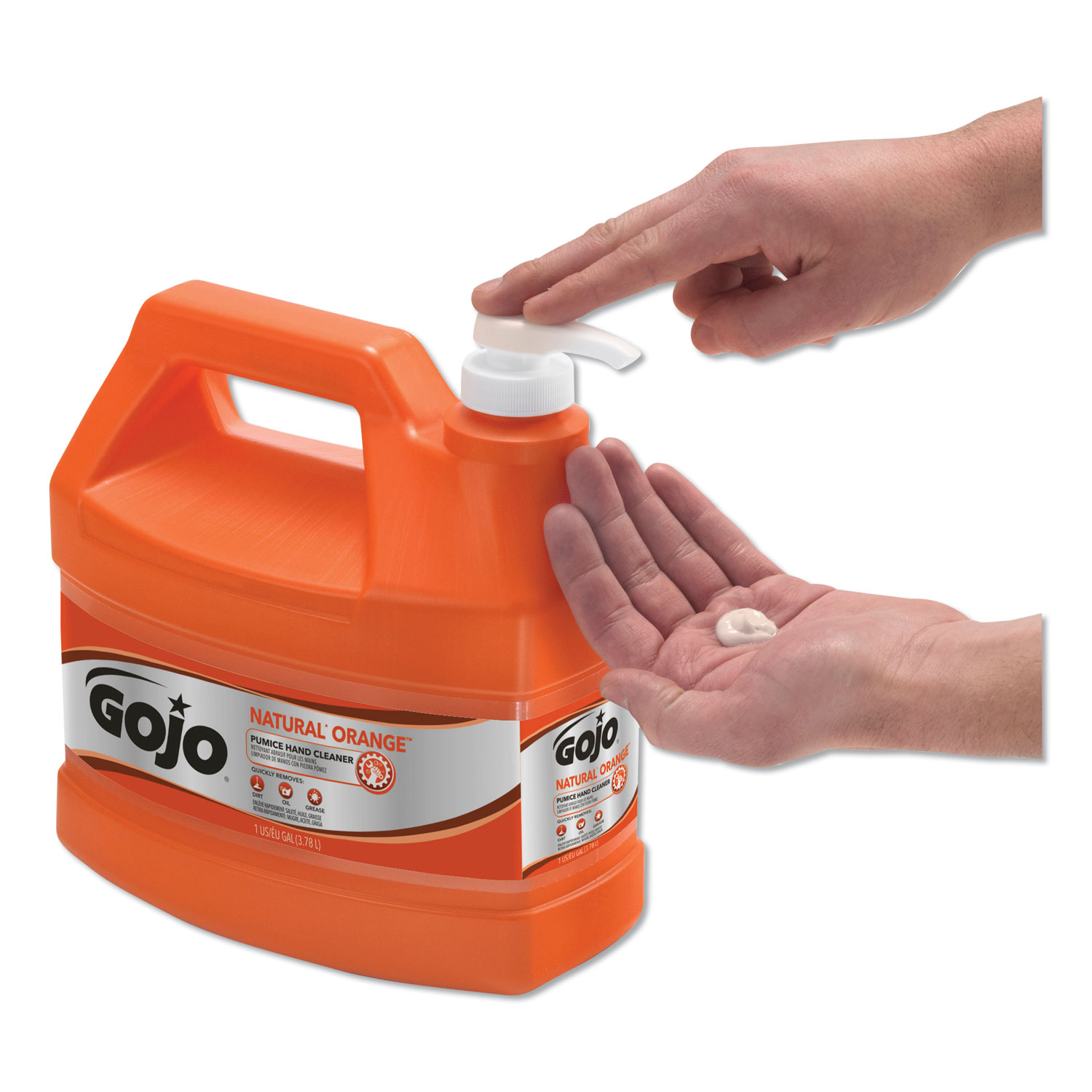 GOJO NATURAL ORANGE Pumice Hand Cleaner, Citrus, 1 gal Pump Bottle