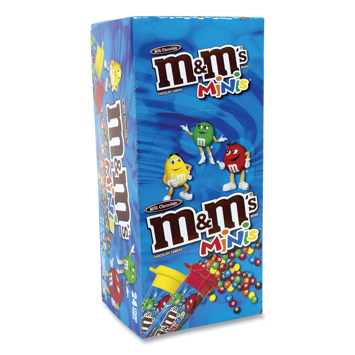 Ｍ＆Ｍ's M&M's Milk Chocolate Mini Tubes, 1.08 oz, 24 Tubes/Box