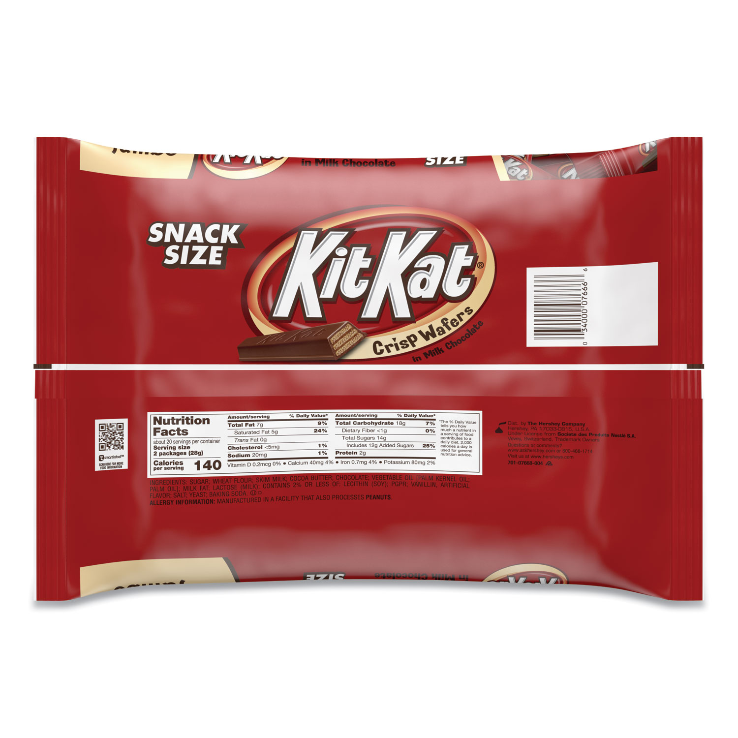 Kit Kat Snack Size, Crisp Wafers in Milk Chocolate, 20.1 oz Bag