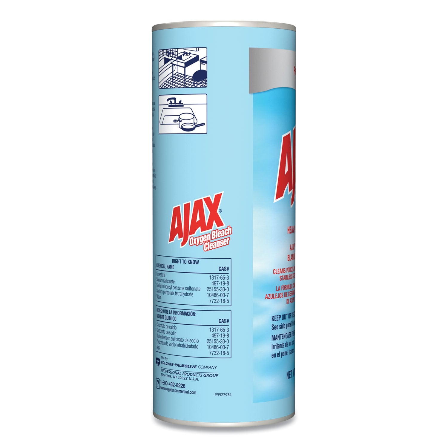 Ajax Professional Oxygen Bleach Powder Cleanser, 21oz Can, 24