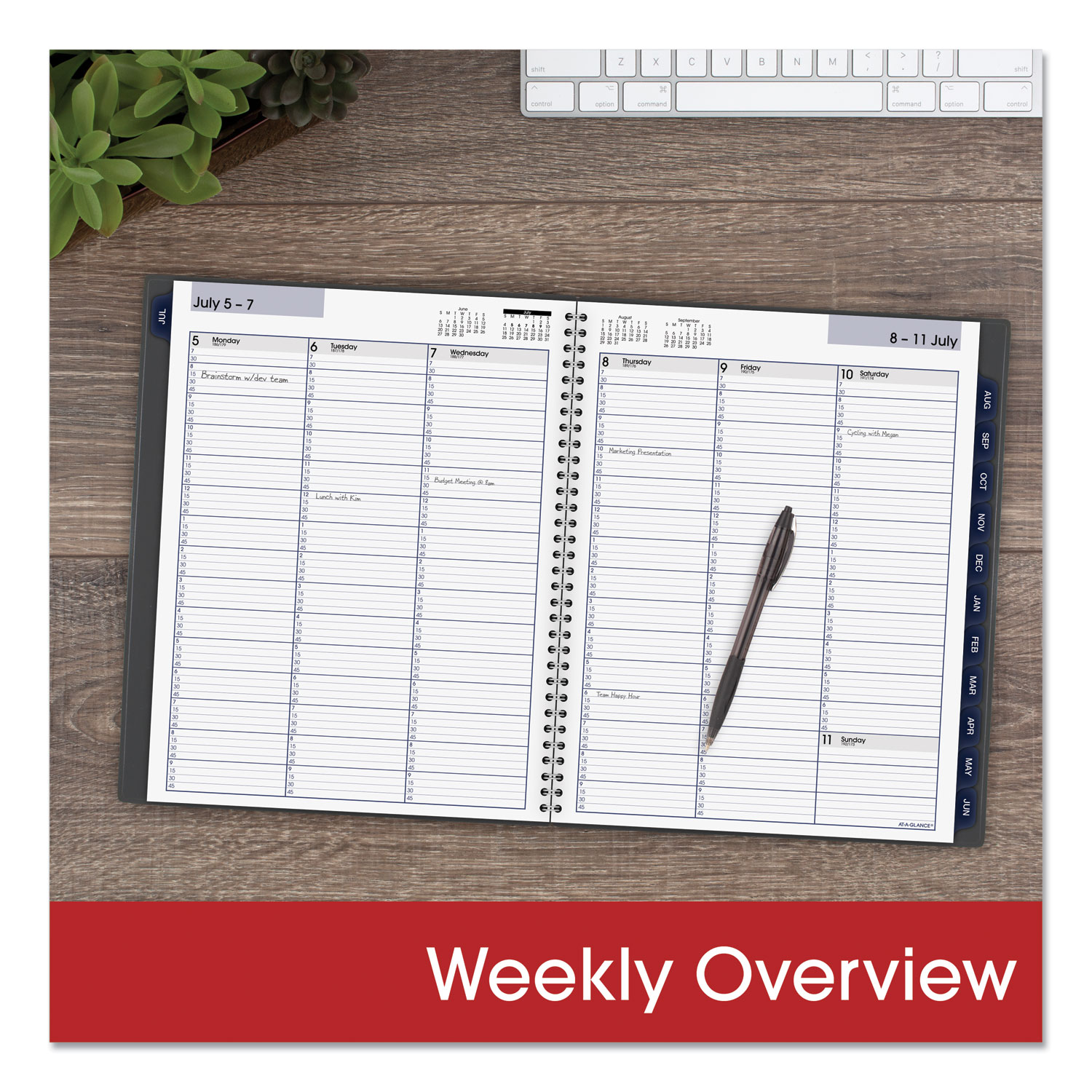 Blue Sky Trina Turk Weekly/Monthly Planner, 8-1/2" X 11", Fine Arts Floral, July 2021 To June 2022, 128158