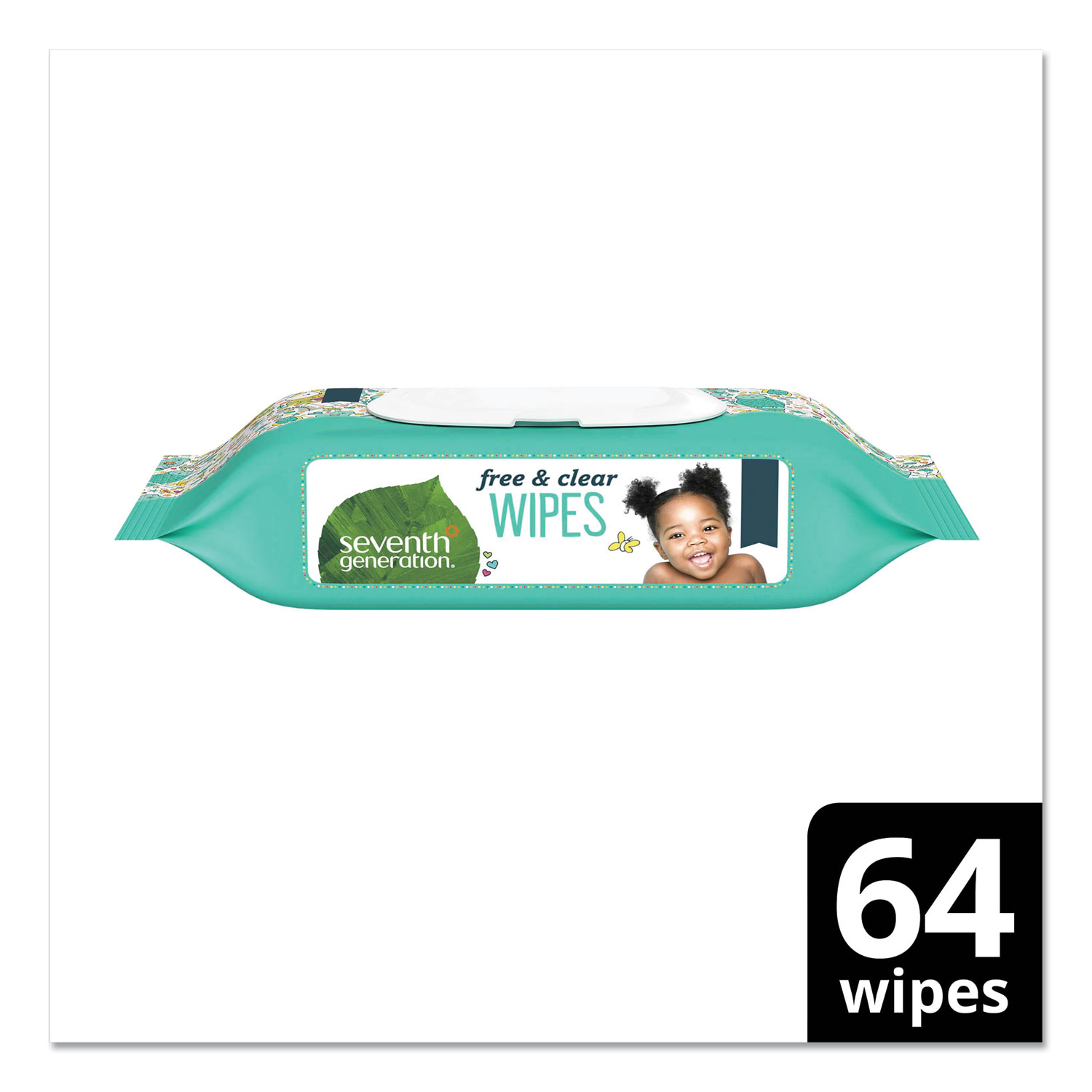 Seventh Generation Free & Clear Baby Wipes - Unscented 64 Count (Pack Of 12)