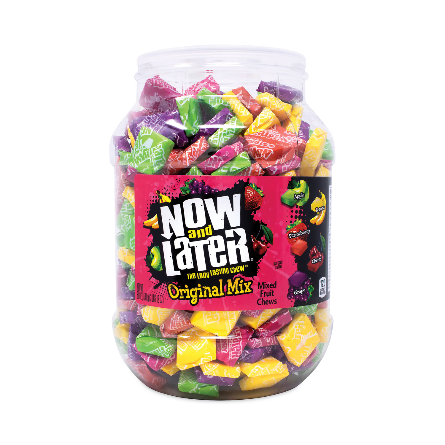 candy様 Now and Later Mixed Fruit Chews, Assorted Flavors, 60 oz Tub