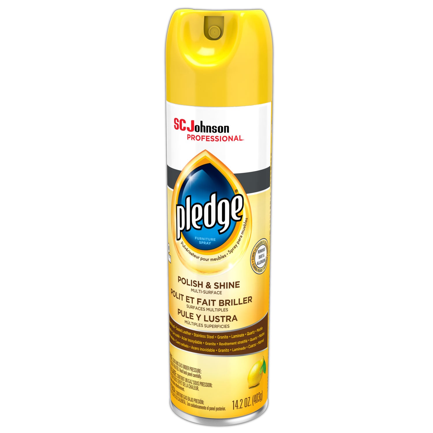 Pledge Furniture Polish, Lemon, 14.2 oz Aerosol Spray (301168EA