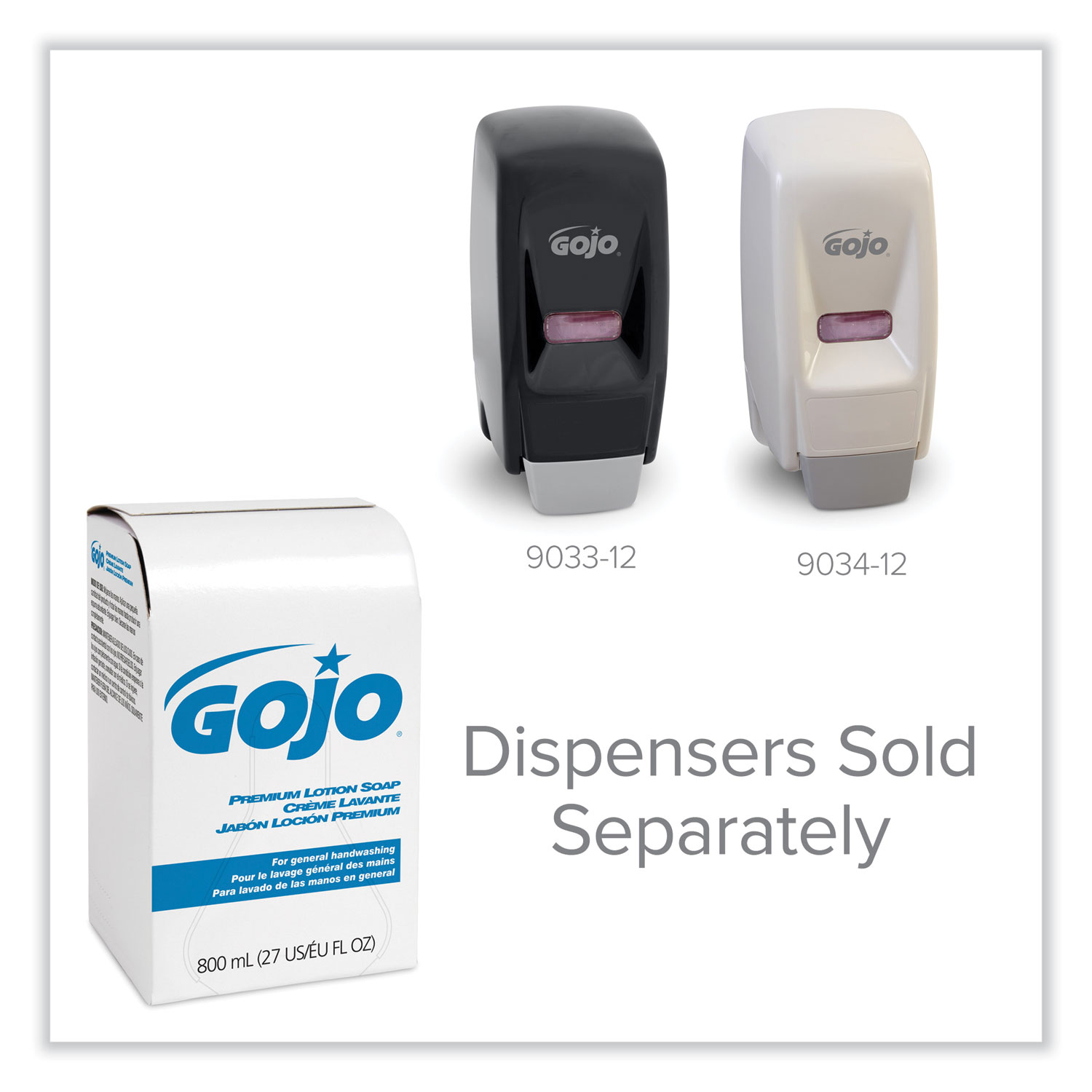 GOJO Premium Lotion Soap Refill, Waterfall Scent, 800 mL, 12