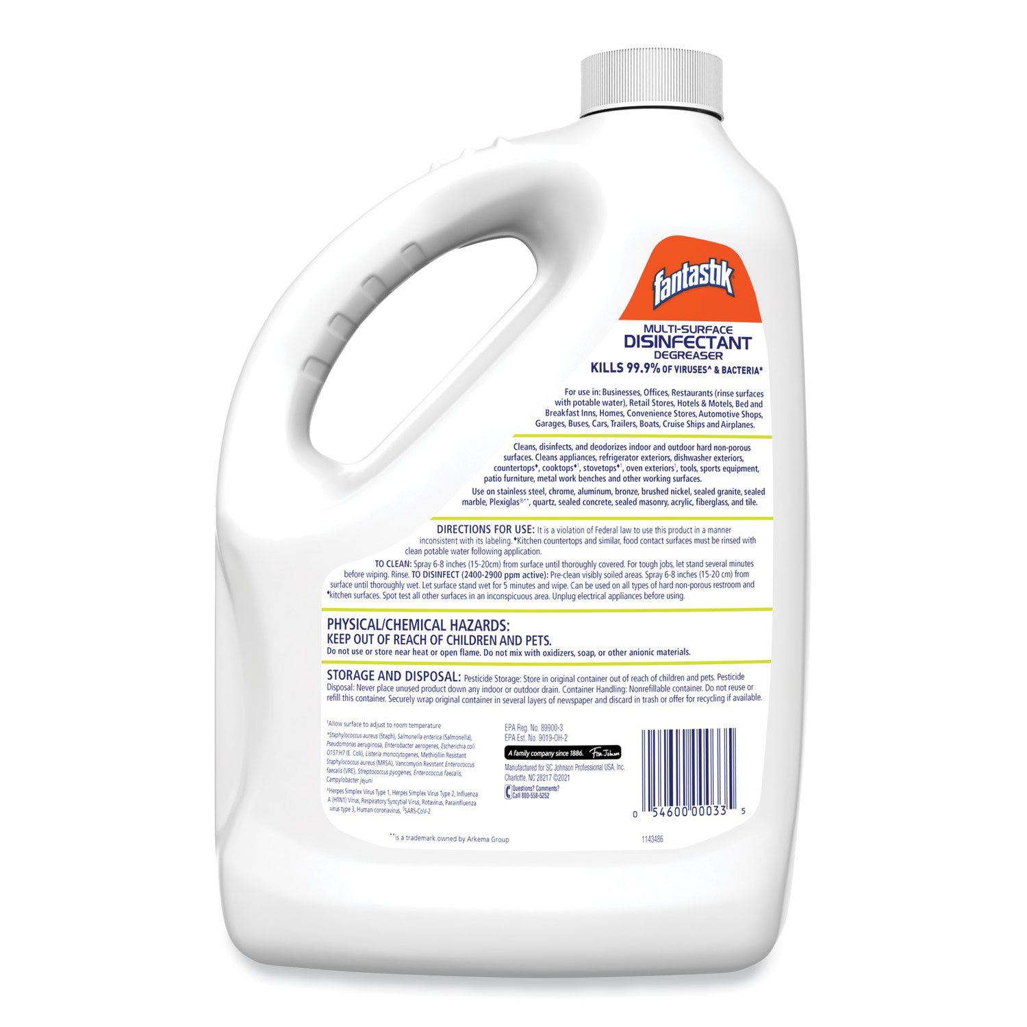 WS Rewrite 篝 Fantastik 311930 Multi-Surface Disinfectant Degreaser, 4 Gallons