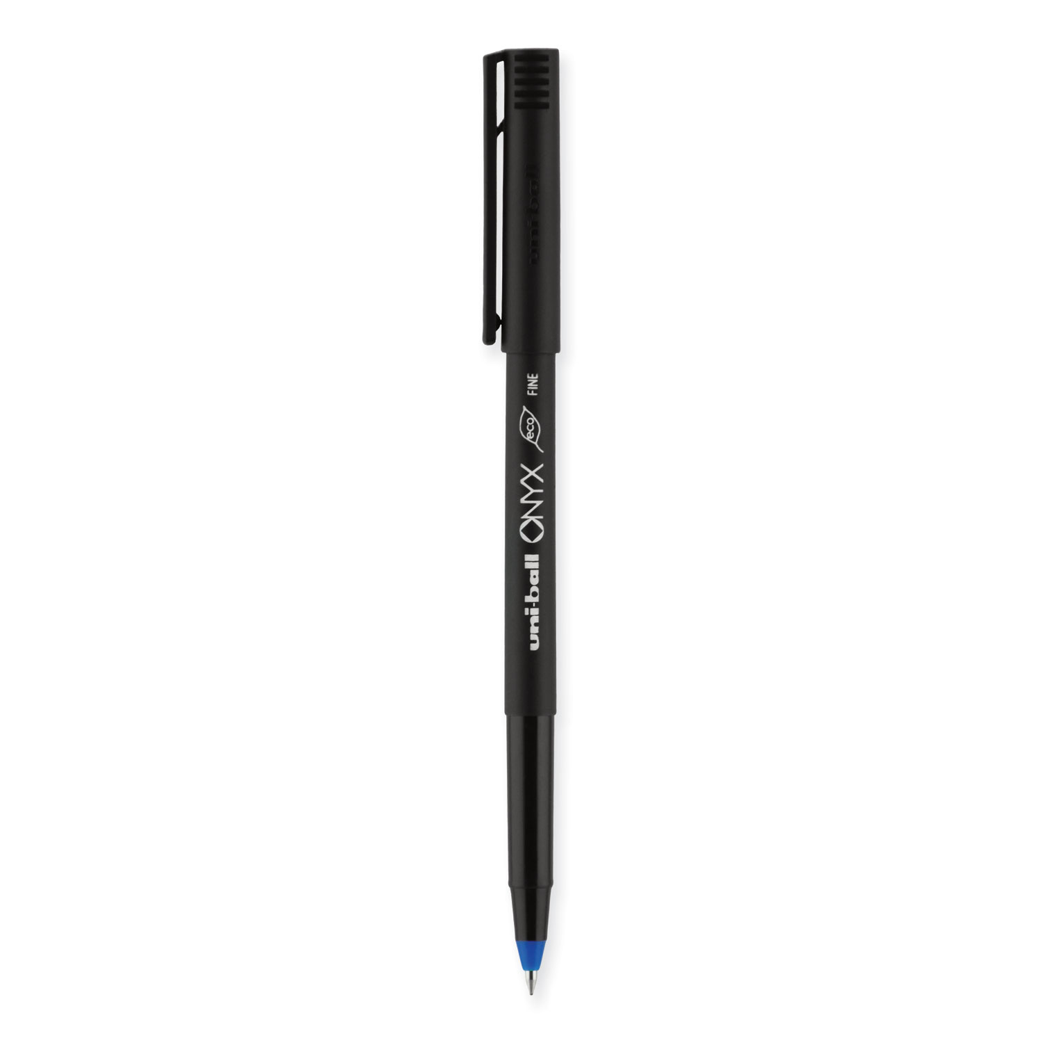 uni-ball ONYX Stick Roller Ball Pen, Fine Blue Ink, Black