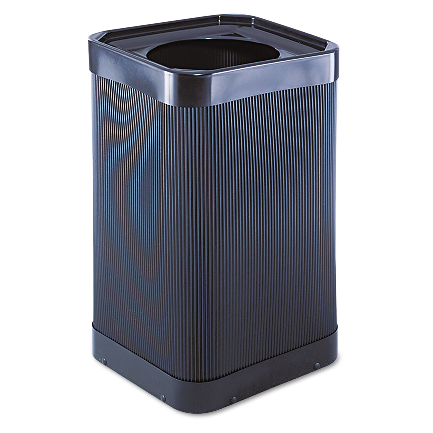 Safco 9717BL Onyx Round Mesh Wastebasket - 5 Gallon Steel Trash Can Black Office Bin