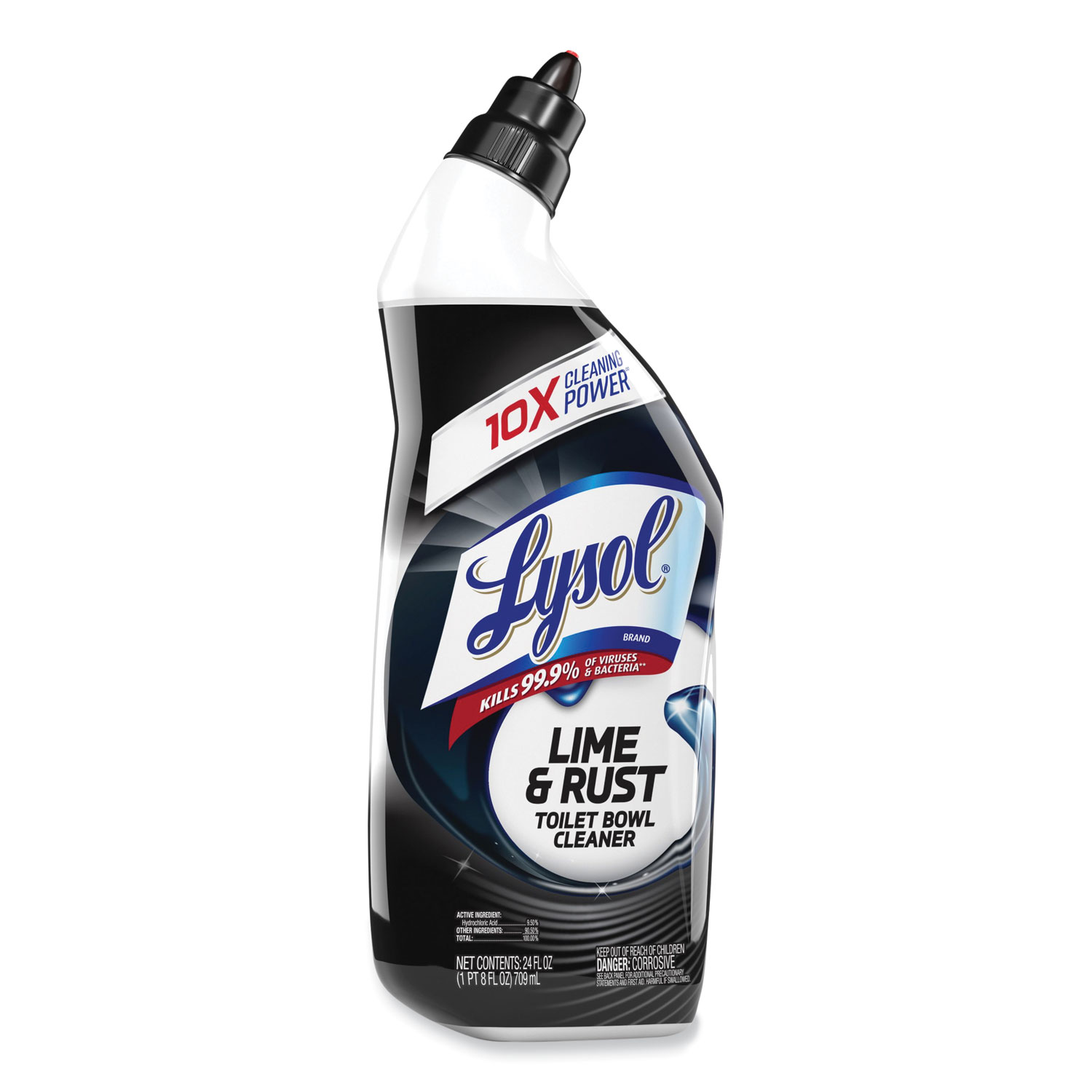Lysol 98013 Toilet Bowl Cleaner, Lime/Rust Remover, 24 oz. Bottle
