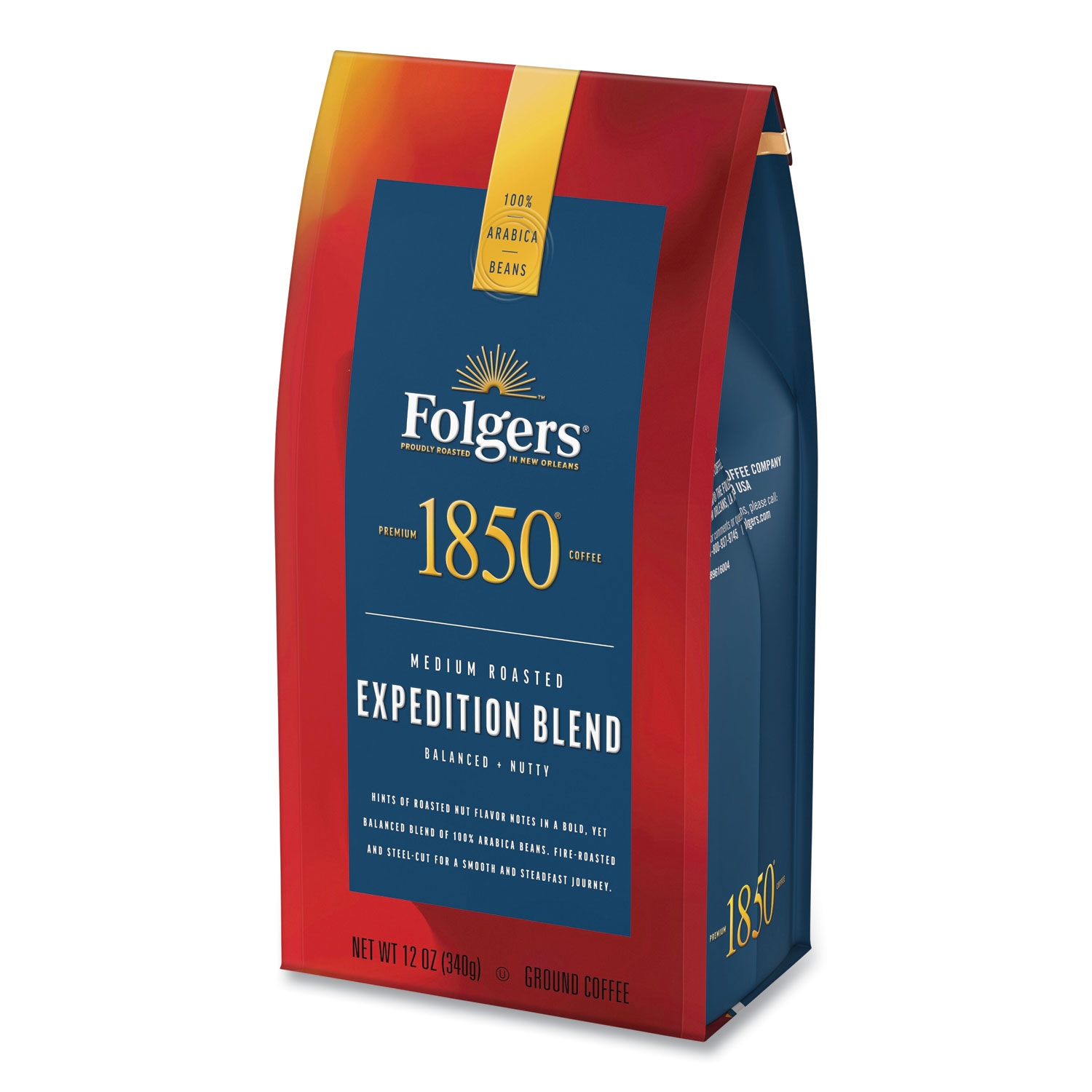 1850 Coffee, Pioneer Blend, Medium Roast, Ground, 12 oz Bag