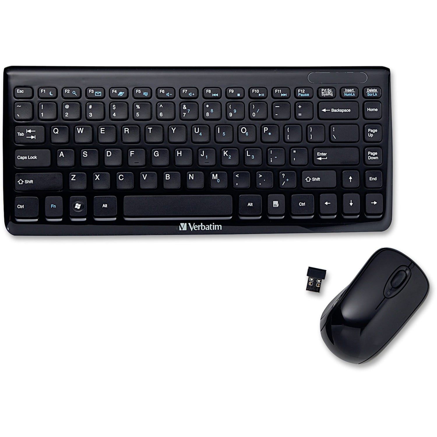 Verbatim Wireless Mini Slim Keyboard and Optical Mouse Black