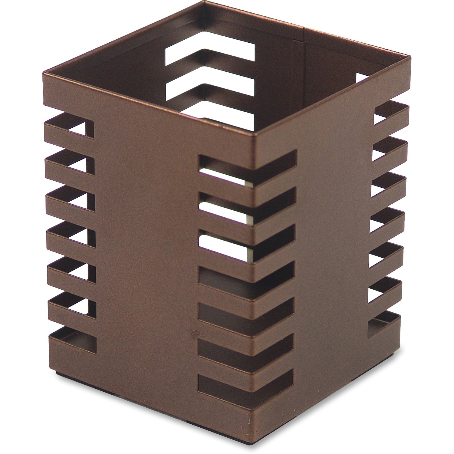 Lorell Stamped Metal Square Pencil Cup (LLR84249