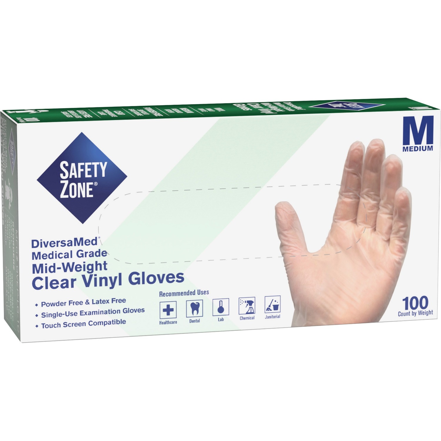 Safety Zone Powder Free Clear Vinyl Gloves (GVEPMD1C)
