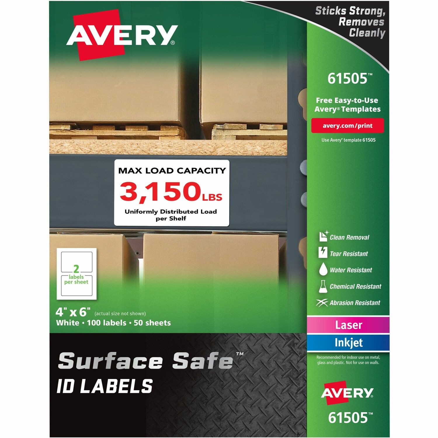 Avery Waterresistant Surface Safe ID Labels (61505)
