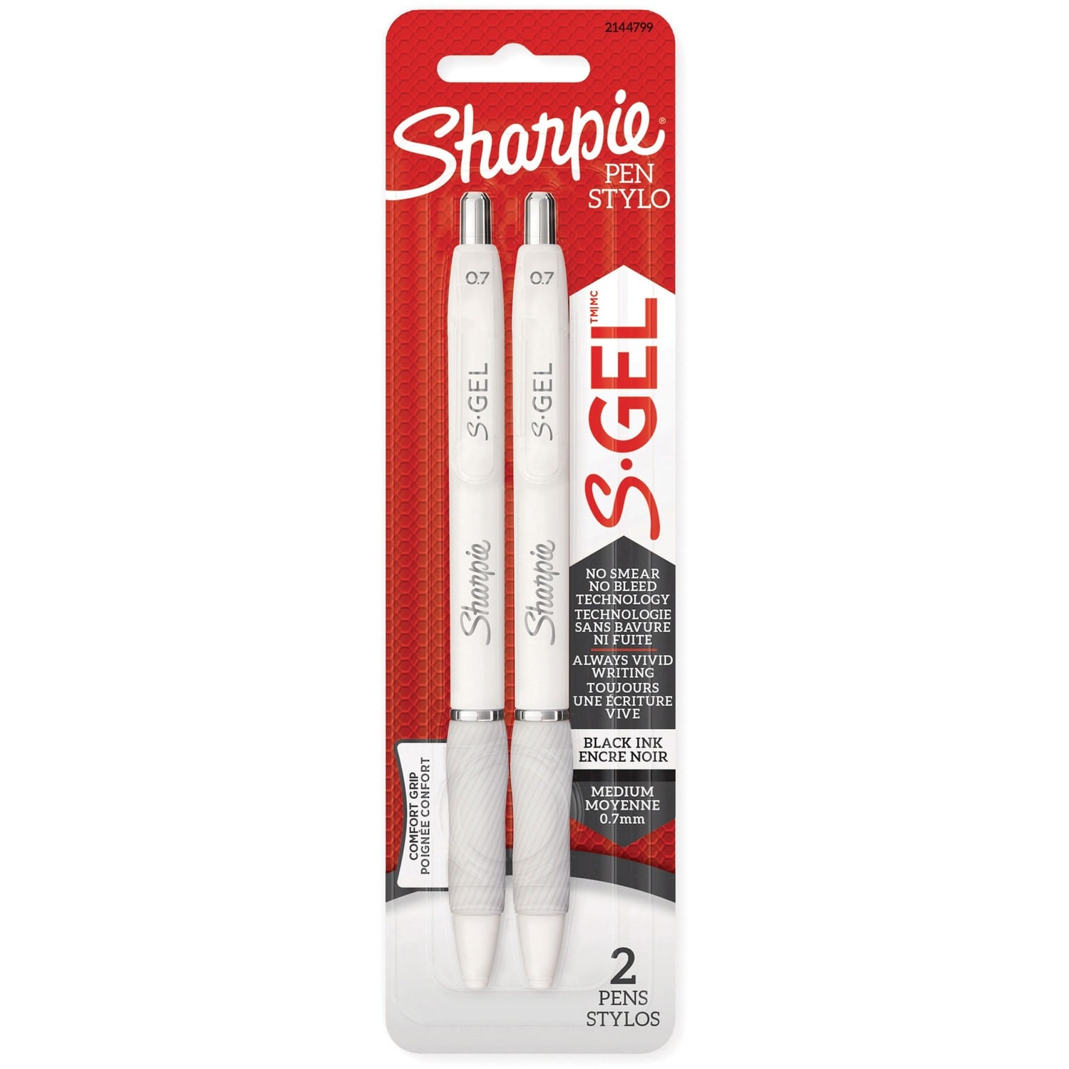 Sharpie SGel Fashion Retractable Pens 0.7 mm White Black 2/pkg (2144799)