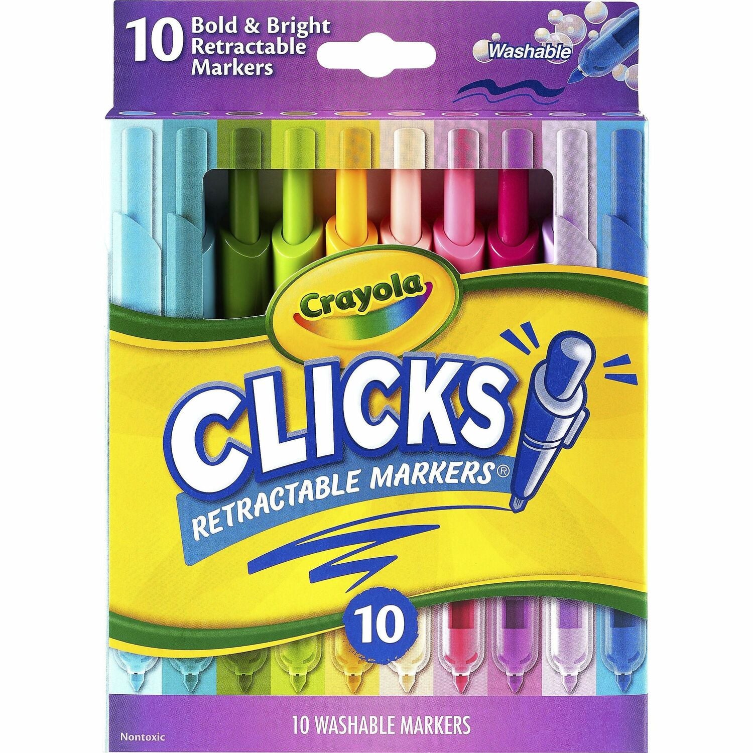 Crayola Clicks Retractable Markers, 10 Colors, image size:1500x1500