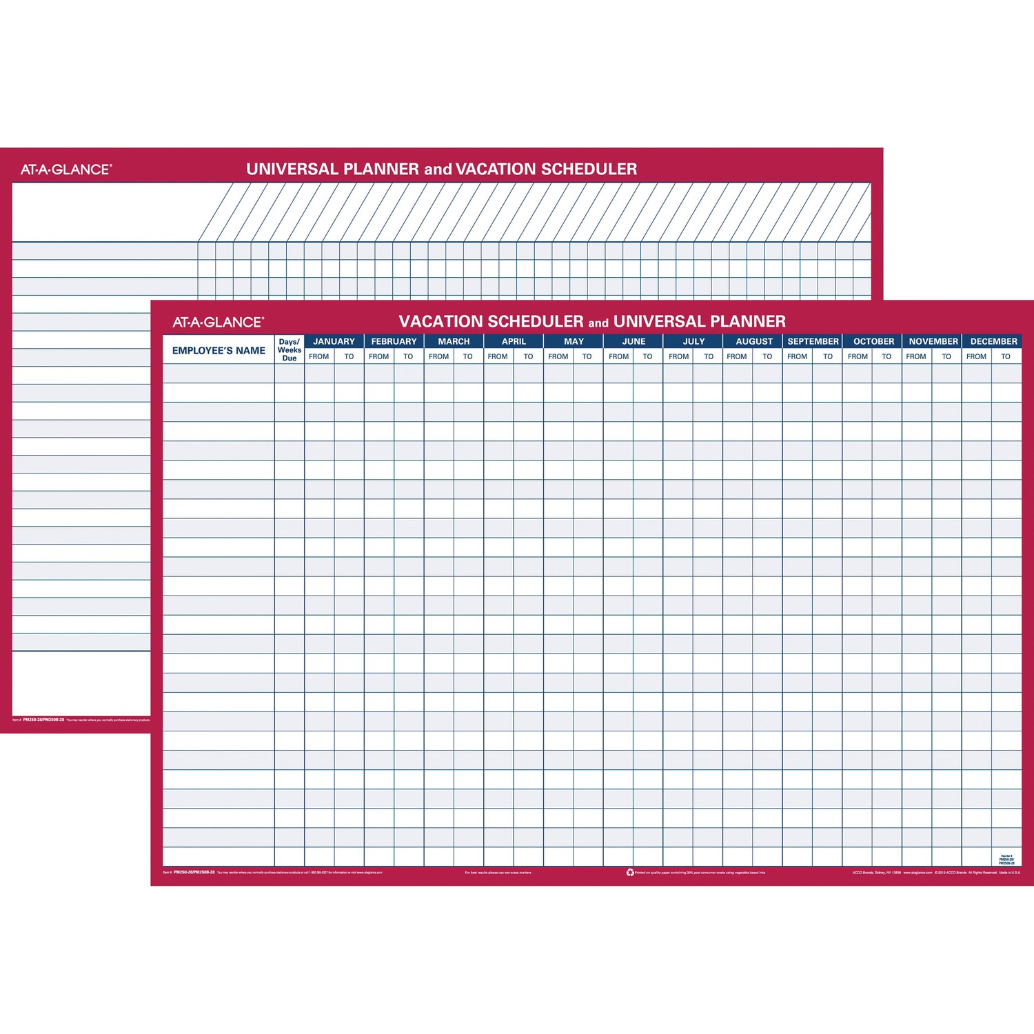 At-A-Glance Undated Erasable Universal/Vacation Scheduler (PM25028) |  OfficeCrave.com