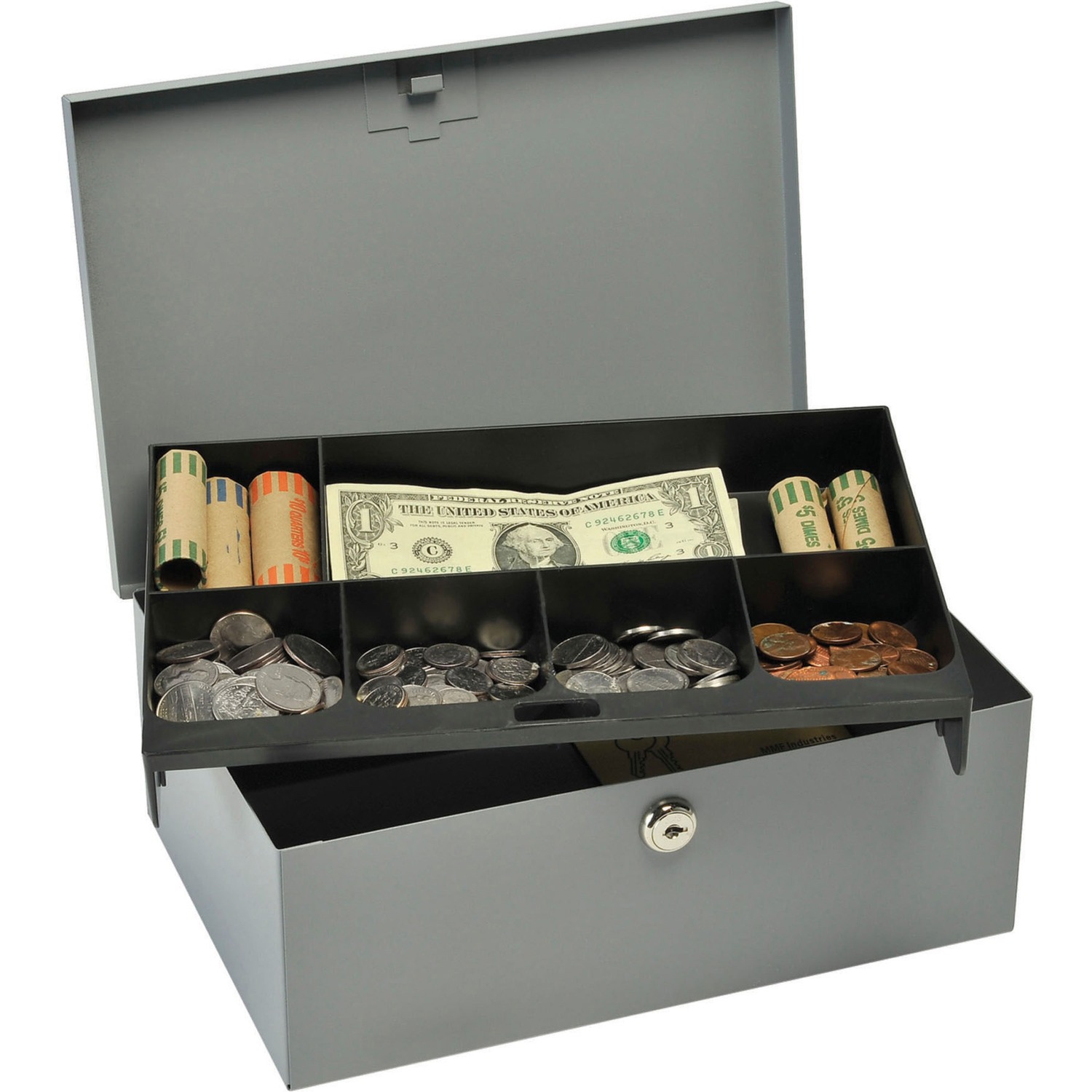 SteelMaster MMF Heavy-gauge Steel Cash Box with Lock