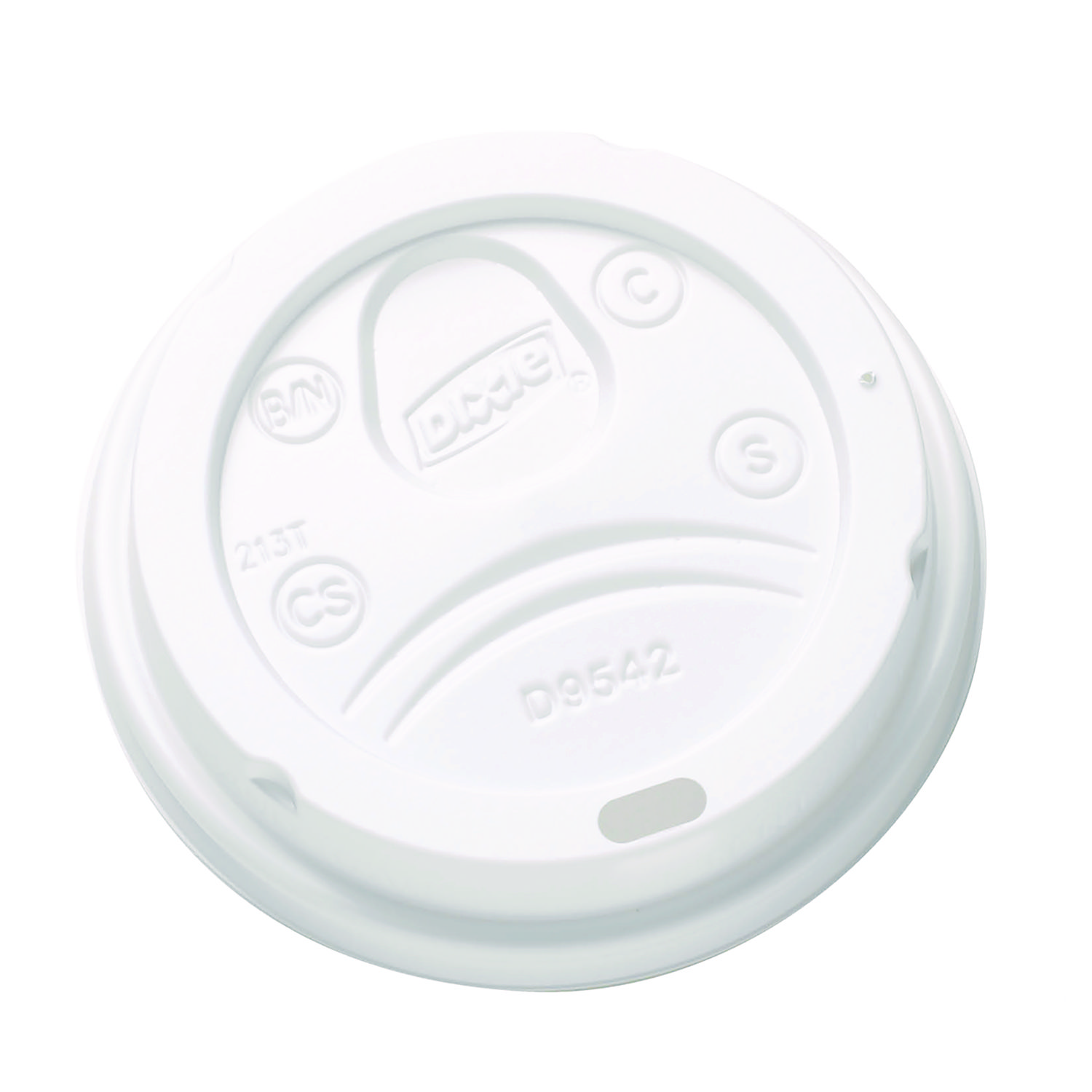 Dixie Dome Drink-Thru Lids, Fits 12 oz. & 16 oz. Paper Hot Cups, White, 100/Pack