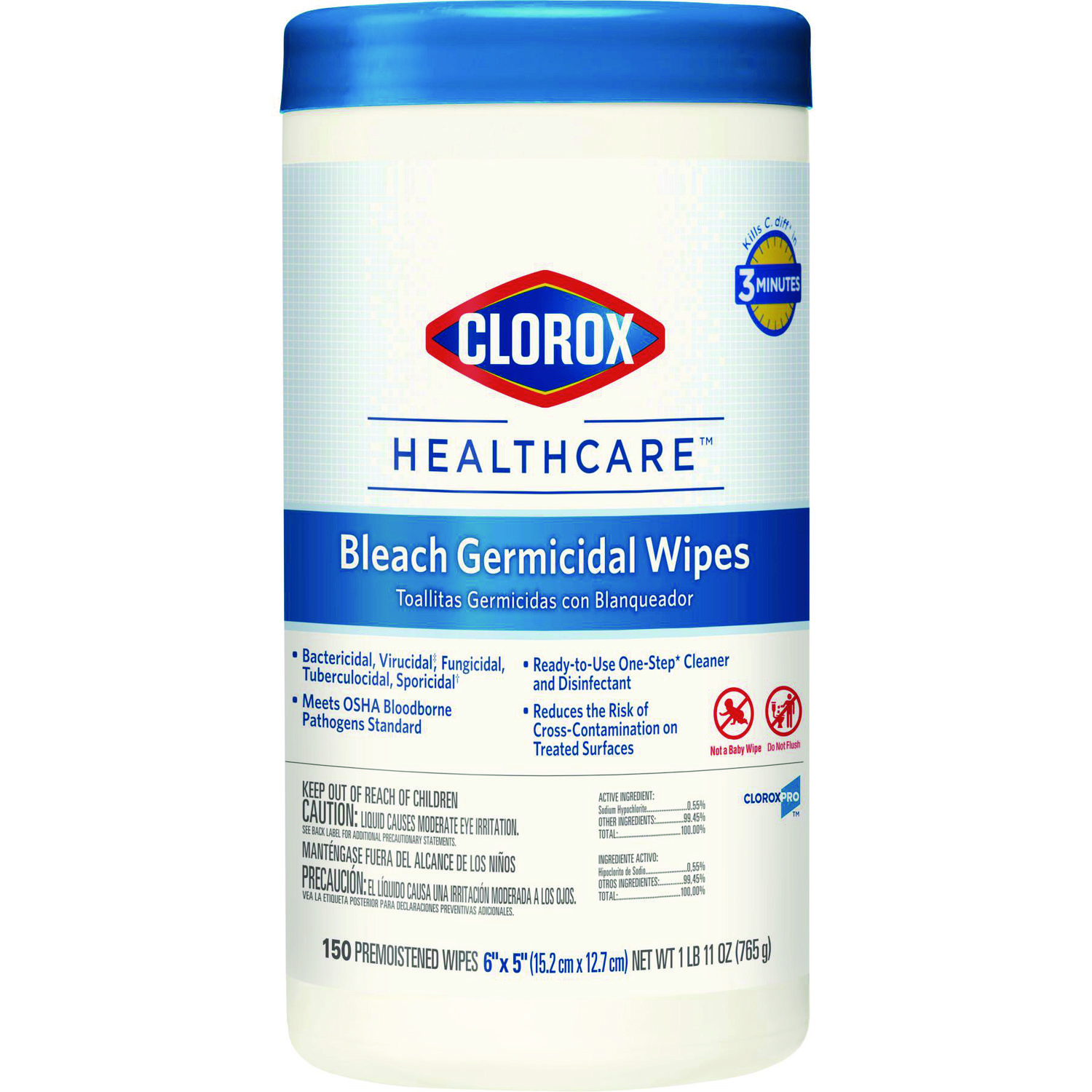 Germicidal healthcare wipes for medical and clinical environments