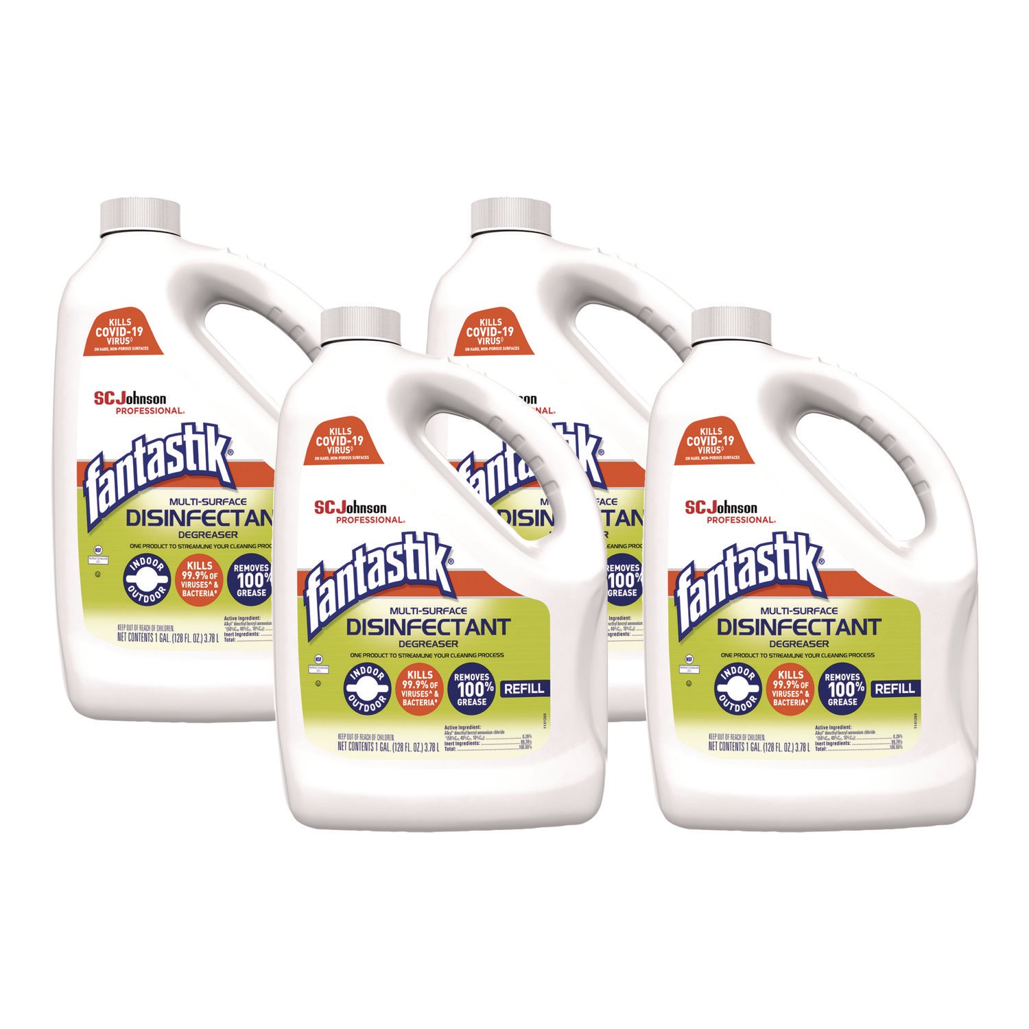 Fantastik 311930 Multi-Surface Disinfectant Degreaser, 4 Gallons