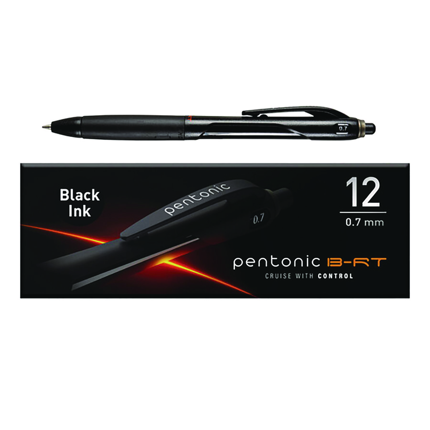 TOPS PENTONIC Retractable Ballpoint Pen, Fine mm, Black Ink