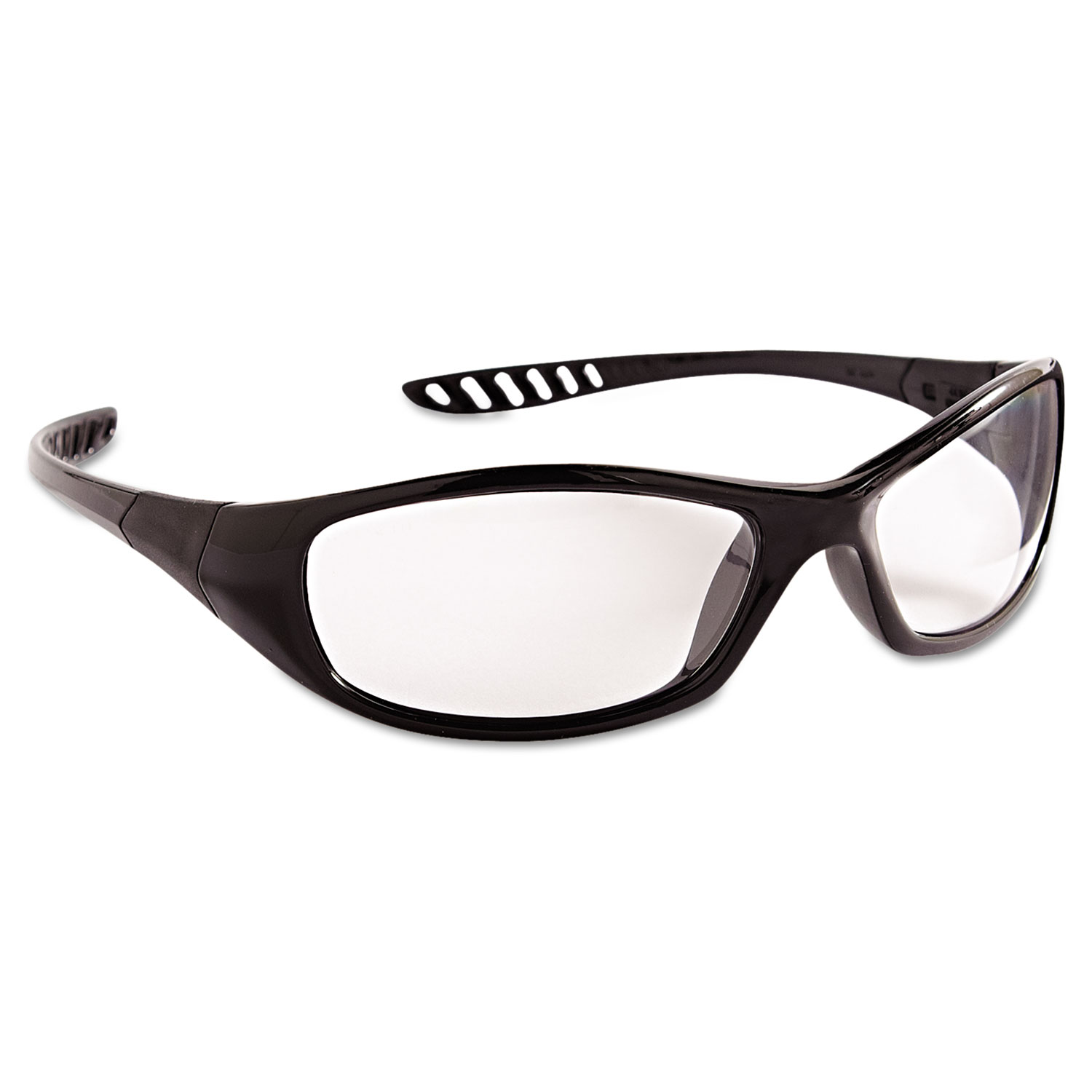 KleenGuard V40 HellRaiser Safety Glasses, Black Frame, Clear